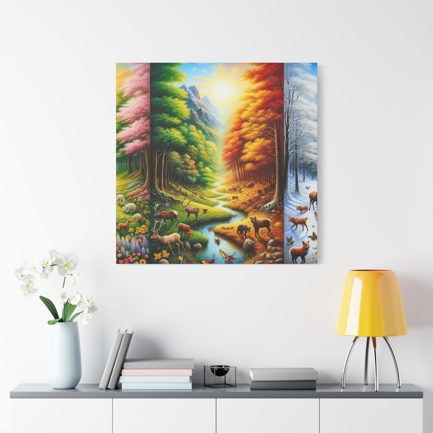 Tiere des Waldes von Benedict Rousseau Monet -Canvas -Wandgemälde