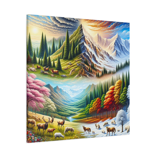 vier Jahreszeiten von Edmund Rosenthal Noir -Canvas -Wandgemälde