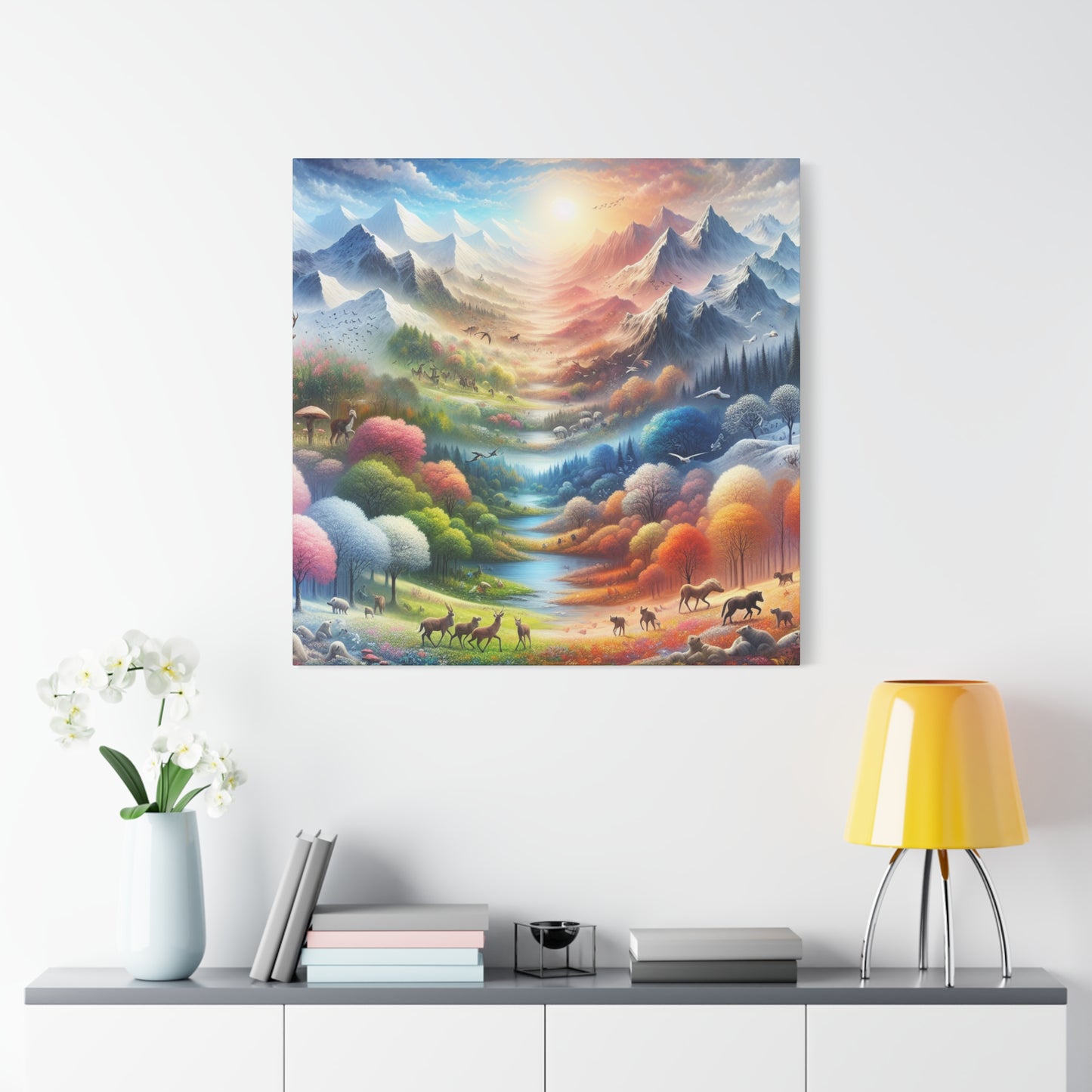 Wald und Berg von Evangeline Fairhurst -Canvas -Wandgemälde