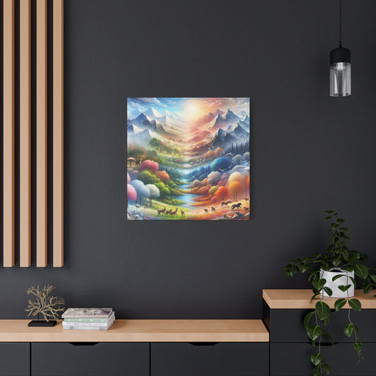 Wald und Berg von Evangeline Fairhurst -Canvas -Wandgemälde