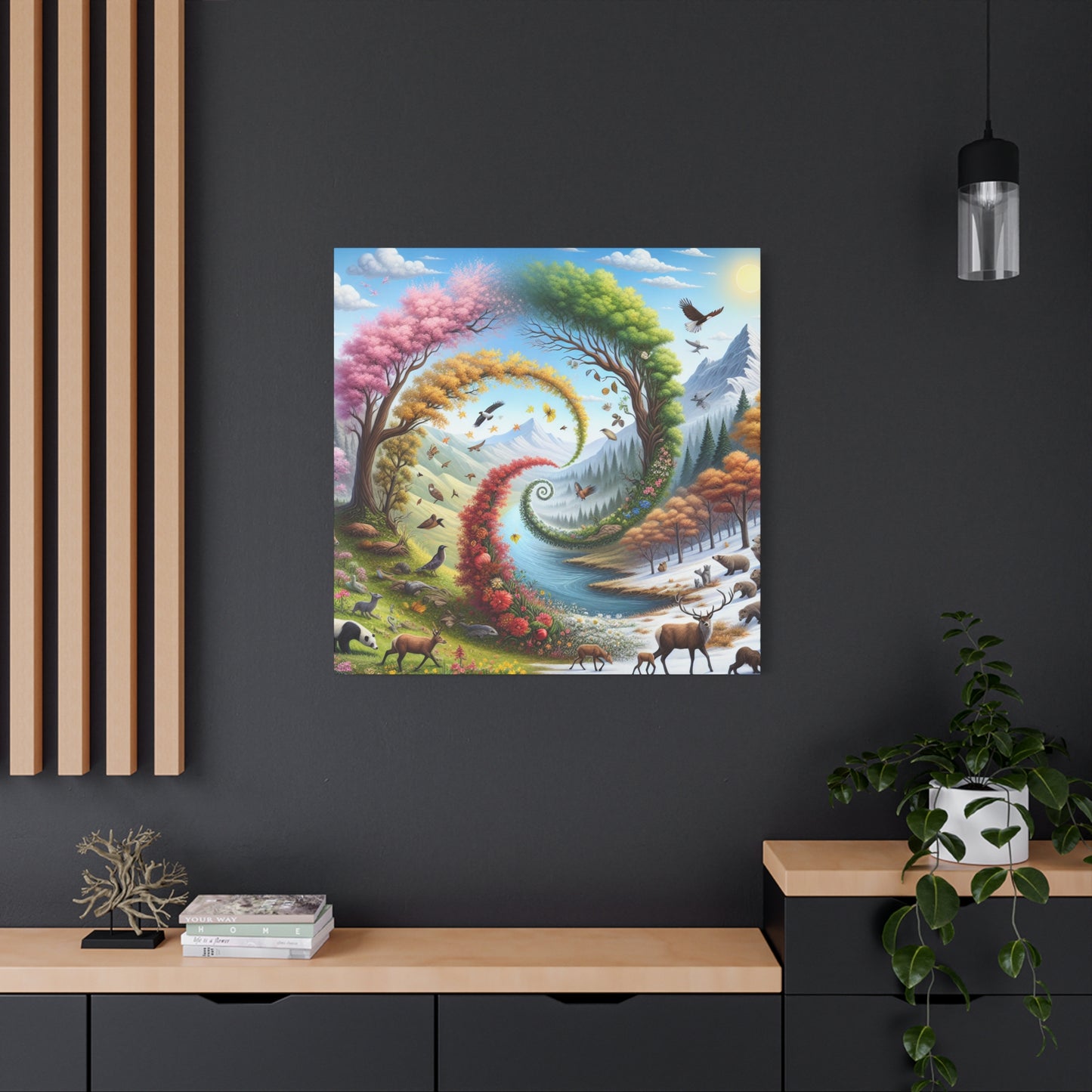 fröhliche Tiere im Wald von Sebastian Vermeer Royale -Canvas -Wandgemälde