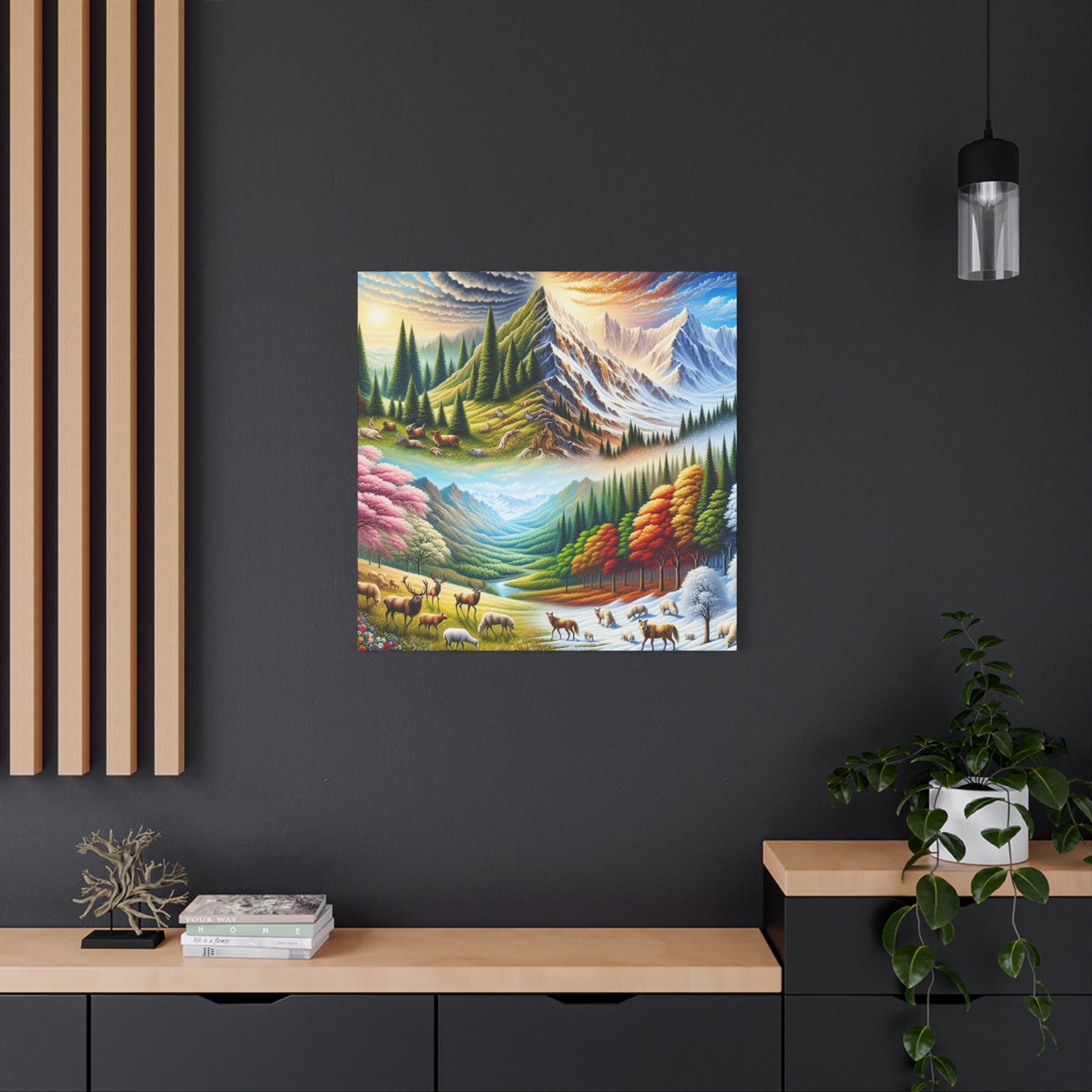 vier Jahreszeiten von Edmund Rosenthal Noir -Canvas -Wandgemälde