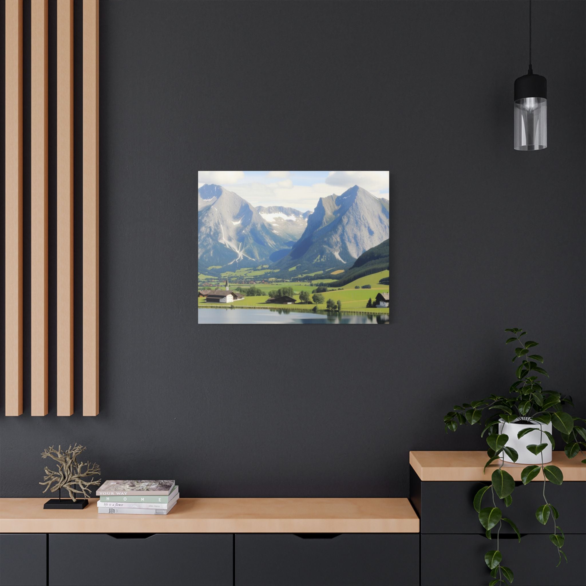 schöne Berglandschaft in der Schweiz    - Canvas   - Leinwandbild   -Wandbild