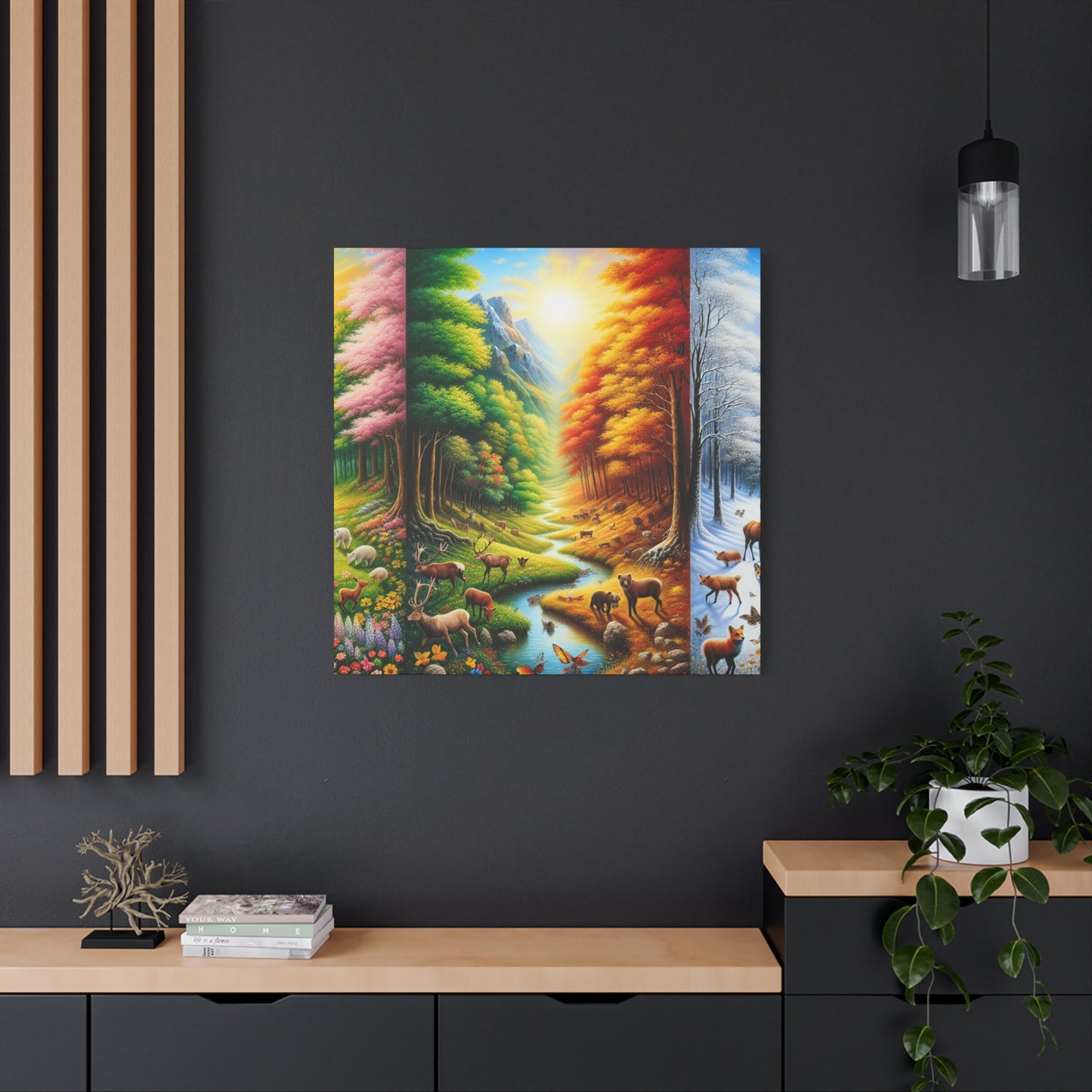 Tiere des Waldes von Benedict Rousseau Monet     -Canvas -Wandgemälde