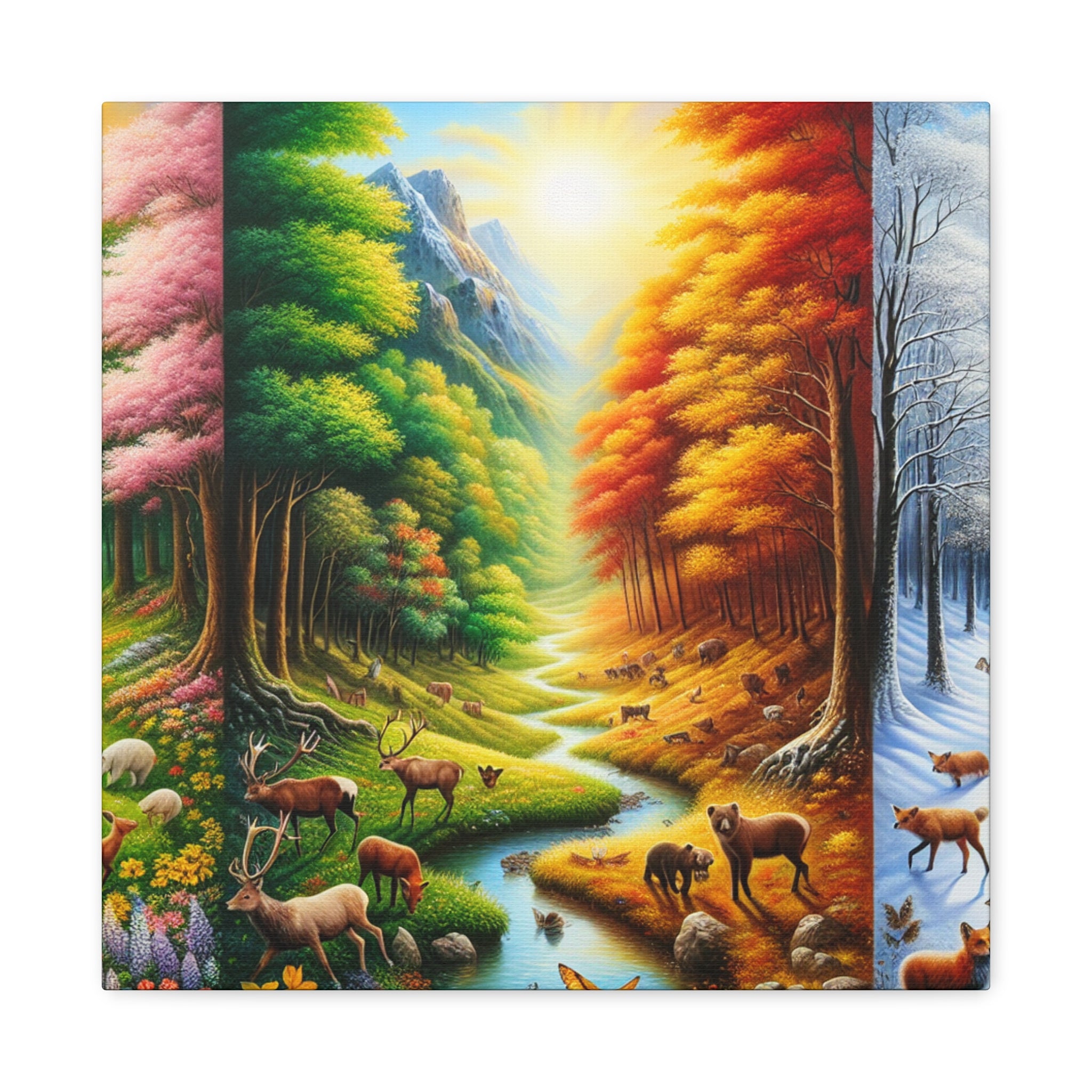 Tiere des Waldes von Benedict Rousseau Monet     -Canvas -Wandgemälde