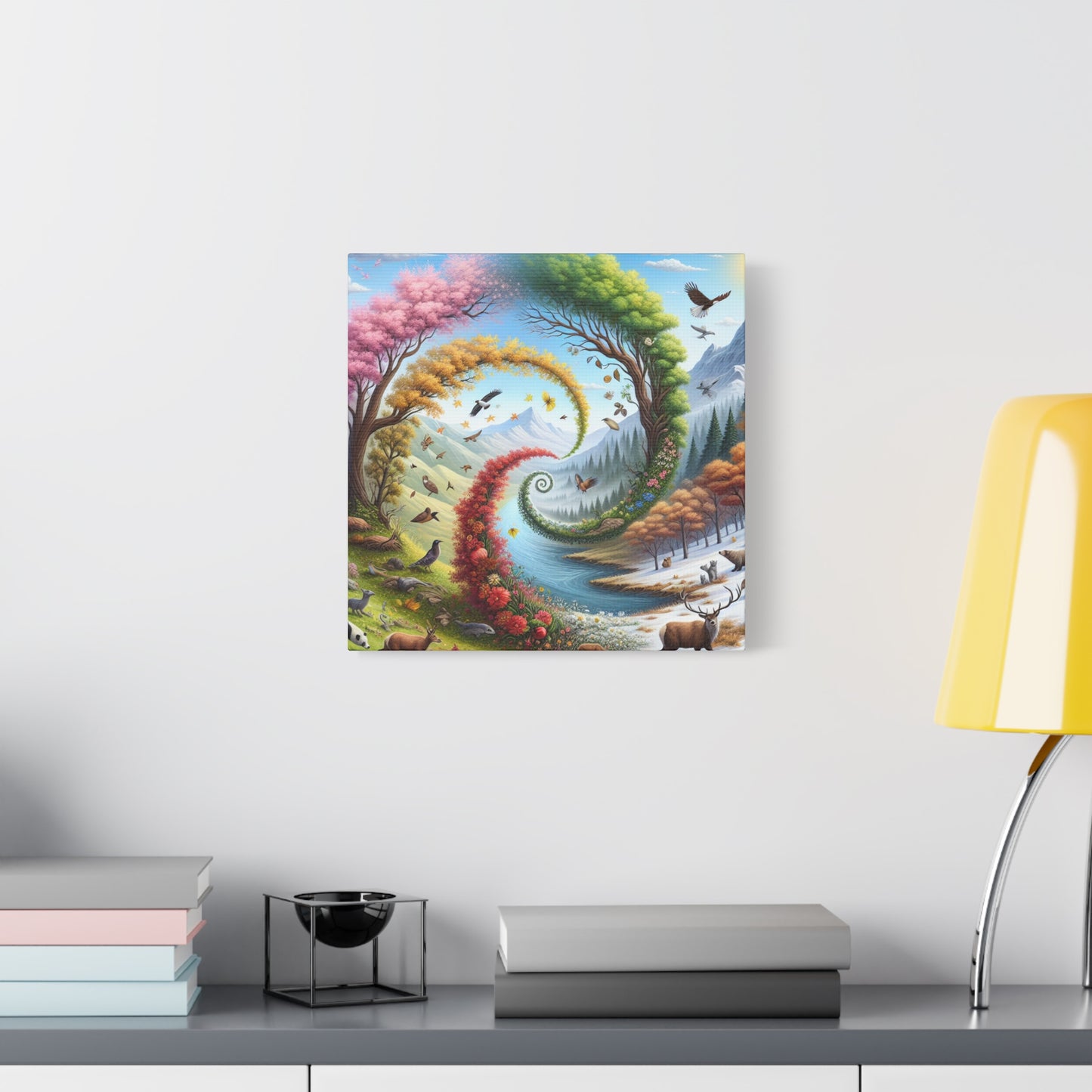 fröhliche Tiere im Wald von Sebastian Vermeer Royale     -Canvas -Wandgemälde