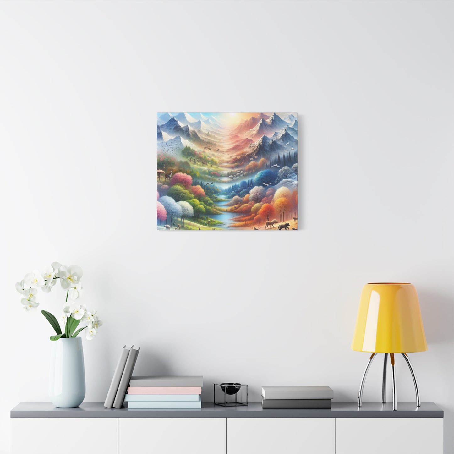 Wald und Berg von Evangeline Fairhurst      -Canvas   -Wandgemälde