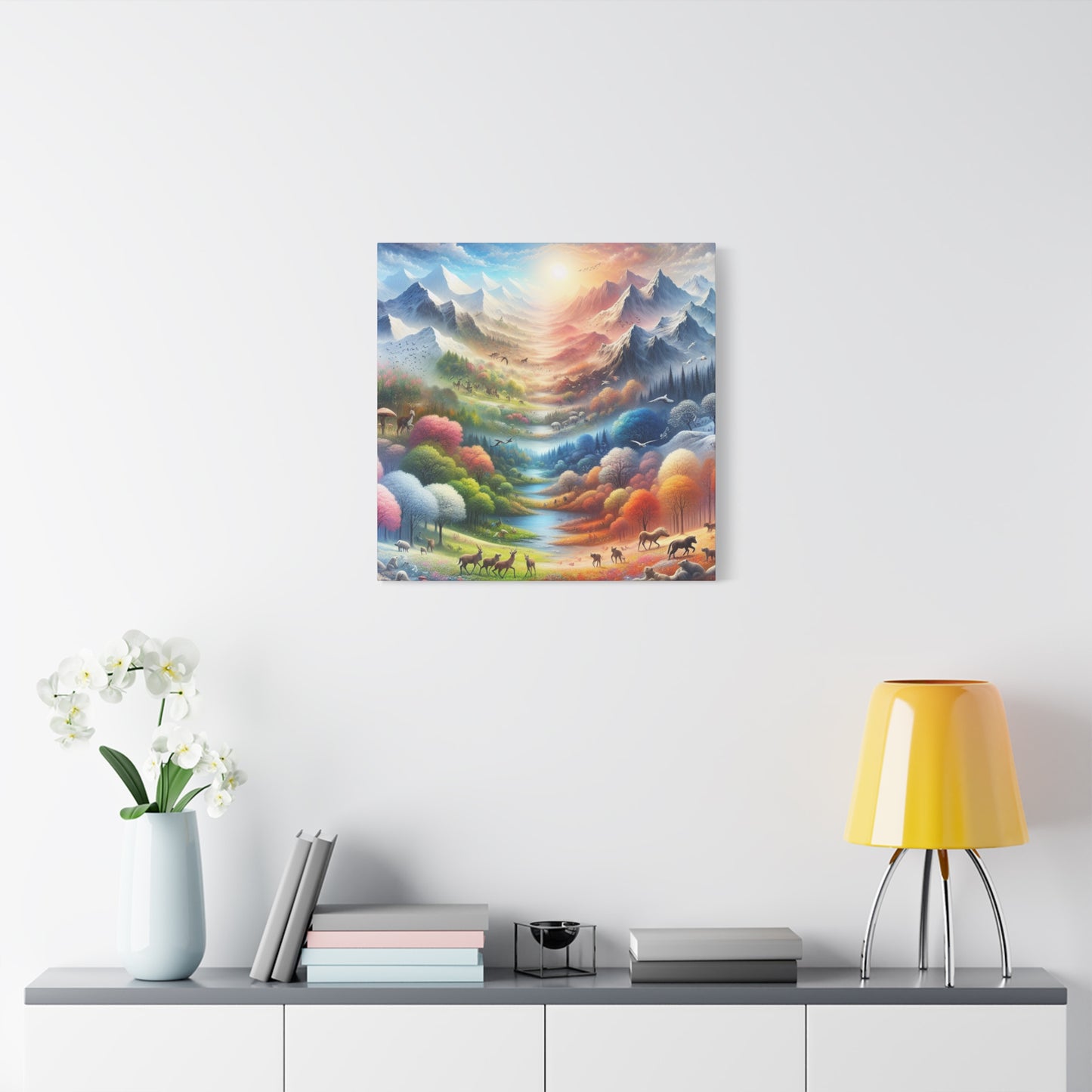 Wald und Berg von Evangeline Fairhurst      -Canvas   -Wandgemälde