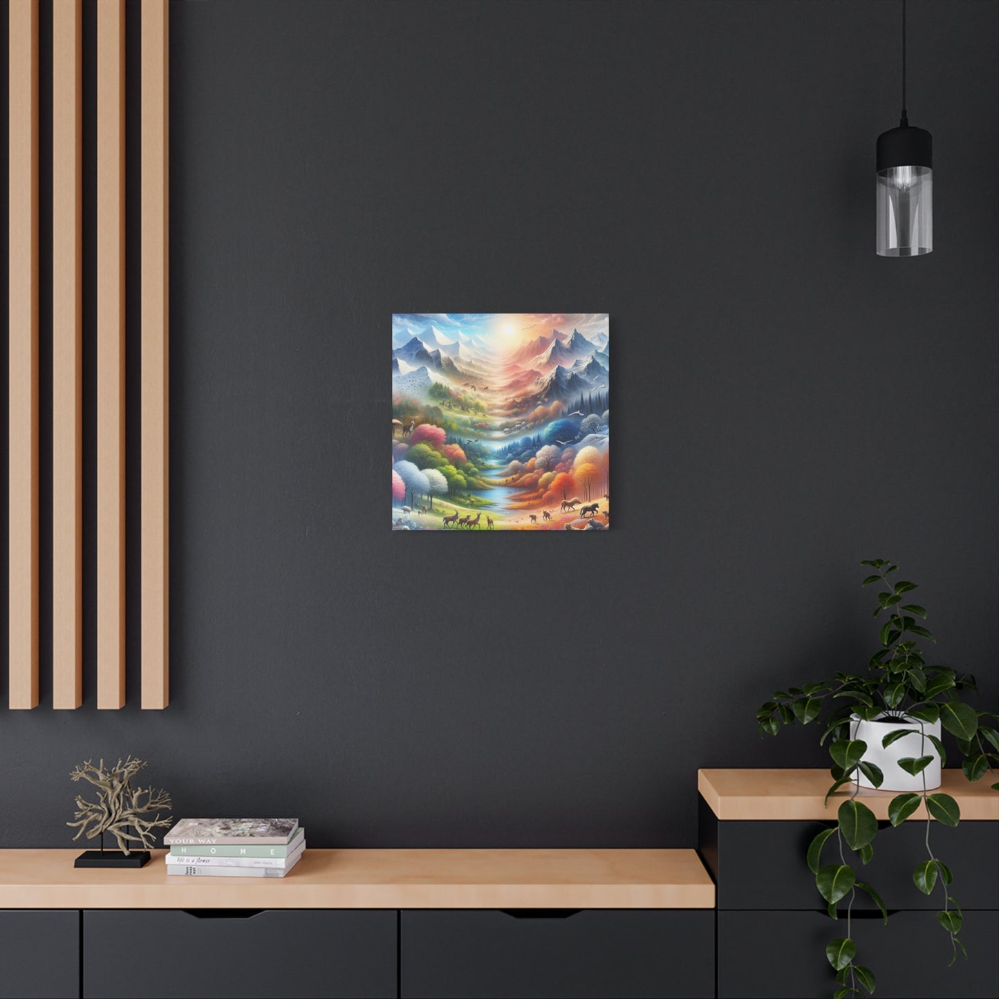 Wald und Berg von Evangeline Fairhurst      -Canvas   -Wandgemälde