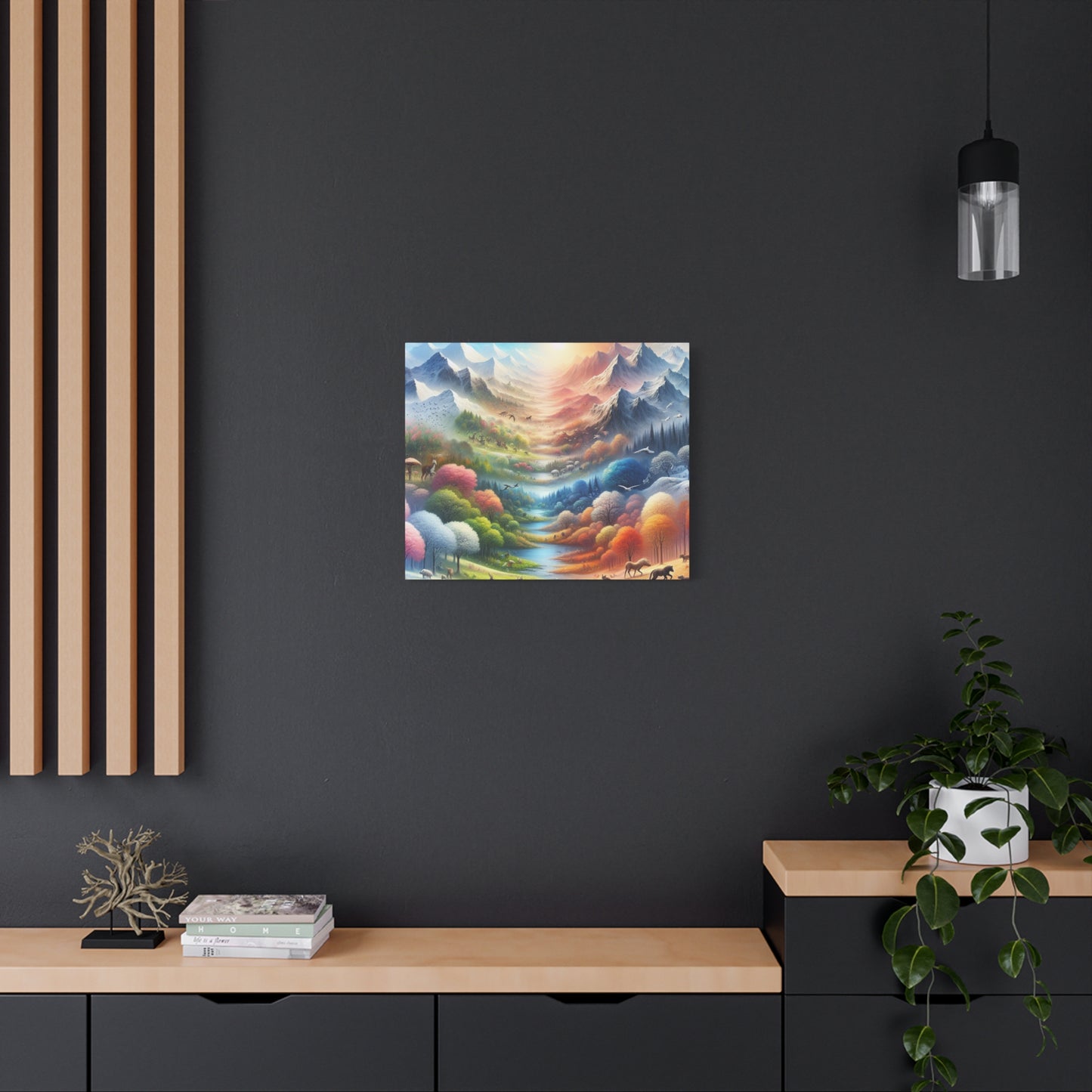 Wald und Berg von Evangeline Fairhurst      -Canvas   -Wandgemälde