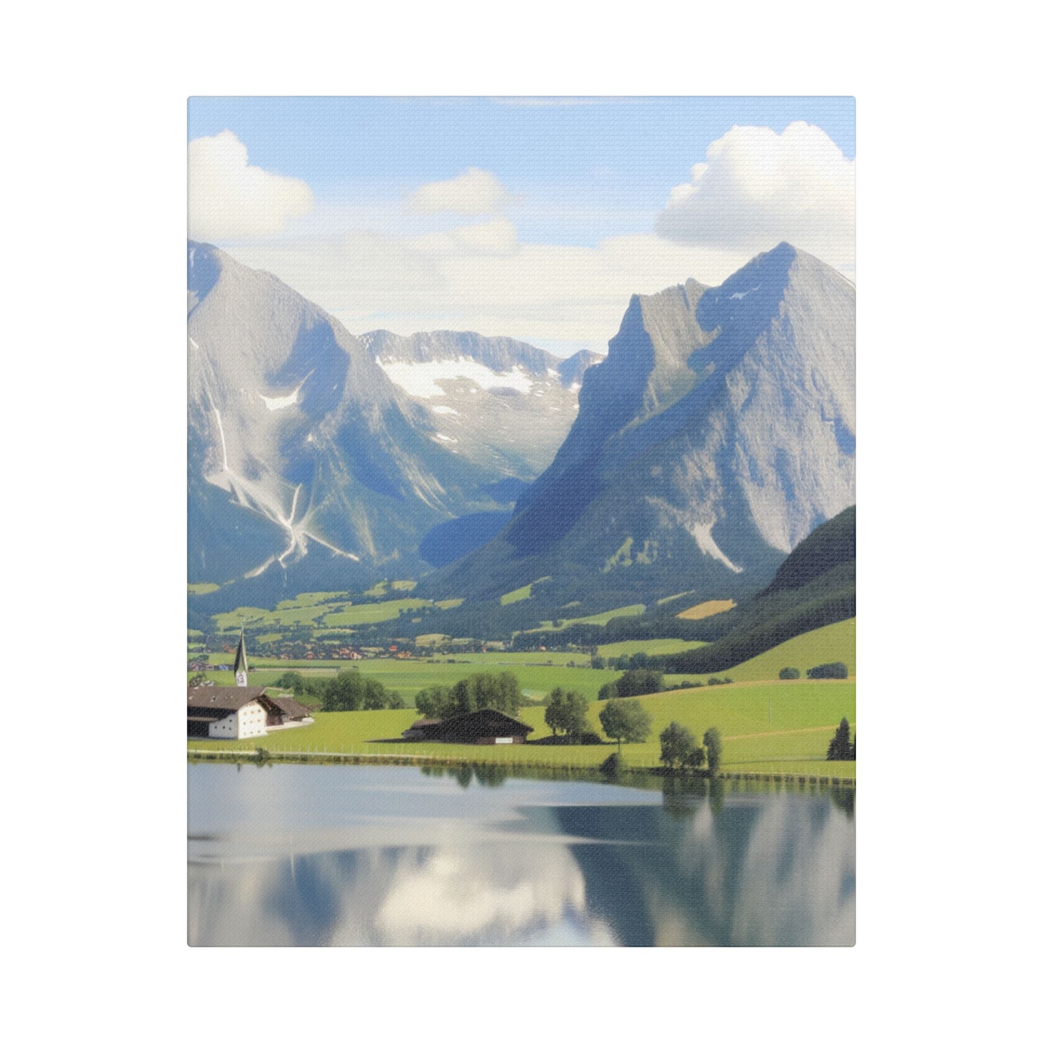 schöne Berglandschaft in der Schweiz    - Canvas   - Leinwandbild   -Wandbild