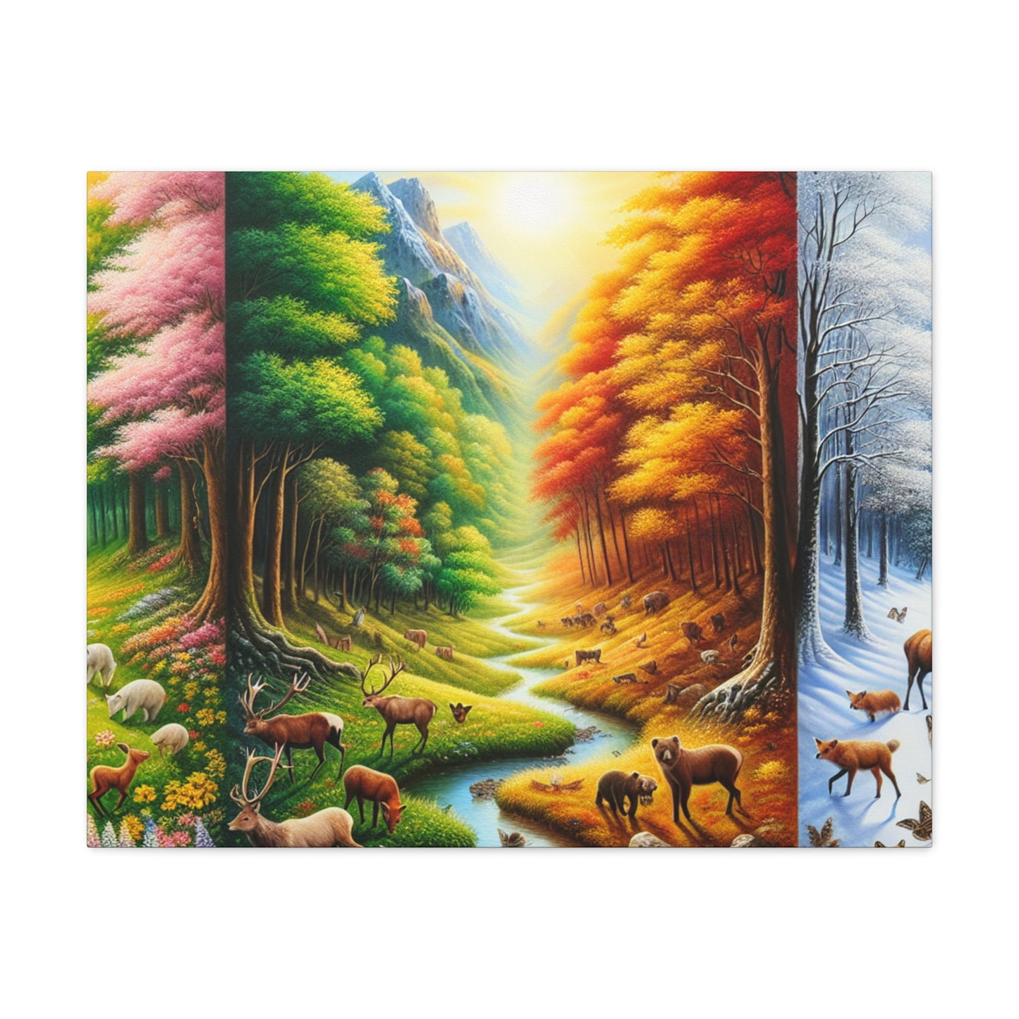 Tiere des Waldes von Benedict Rousseau Monet     -Canvas -Wandgemälde