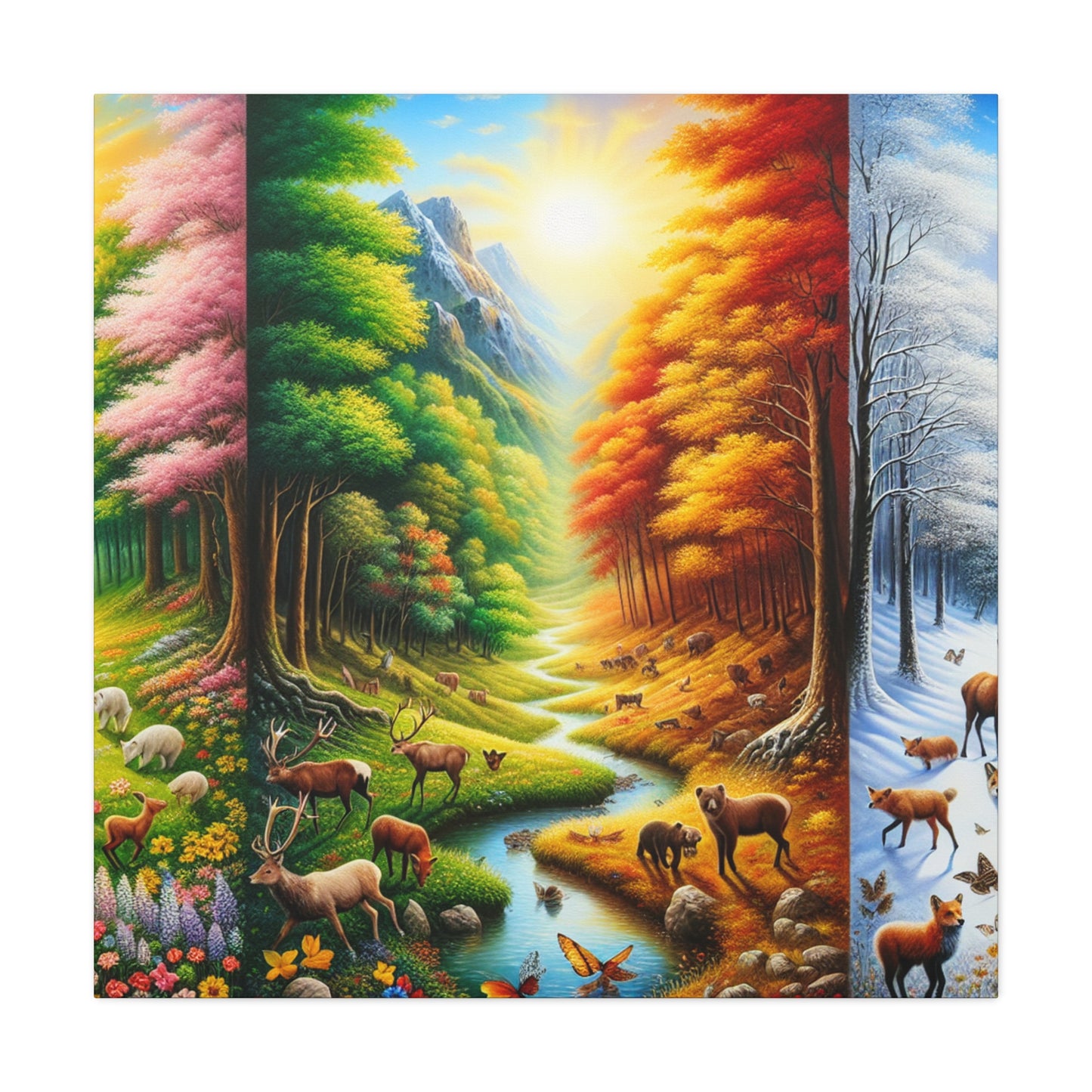 Tiere des Waldes von Benedict Rousseau Monet     -Canvas -Wandgemälde